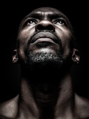 Portrait of a man in deep thought. Represents reflection and mood.