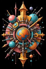 Steampunk planet in the mechanism