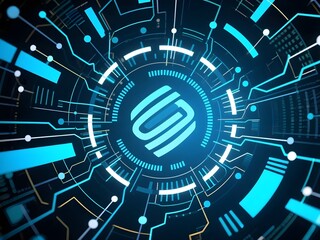 Obraz premium Abstract Technology Communication Vector Background. Digital Network Connections, Data Flow, Telecom and Information Exchange Concept for AI, Big Data, Fintech, and Corporate Design