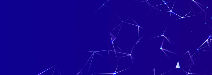 Beautiful curved wave on a dark background. Digital technology background. Concept of network. 3D