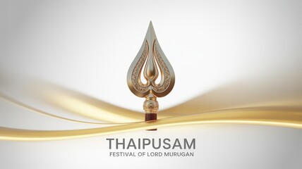 Thaipusam Festival of Lord Murugan with Golden Vel Symbol