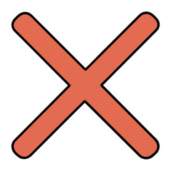 Fototapeta premium Large red X symbol on white background