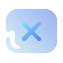 Obraz premium Blue phone icon with cancel symbol on gradient background