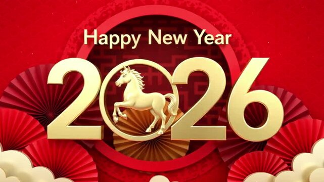 Lunar New Year 2026: Year of the Horse Festive Celebration Background