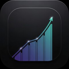 Exponential Business Growth Chart and Financial Success Arrow Icon Set