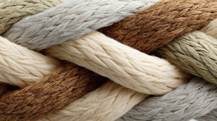 braided rope pattern, twisted cotton and jute strands, soft shadows