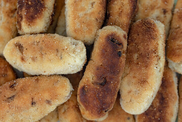the homemade fried potato croquettes