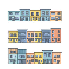 Fototapeta premium Colorful Row Houses Facades Collection.