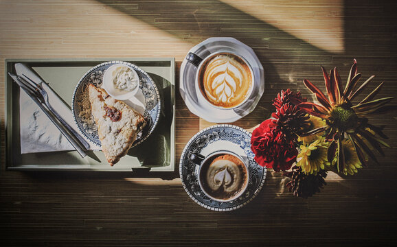 Tabletop Scene at a Coffee Shop