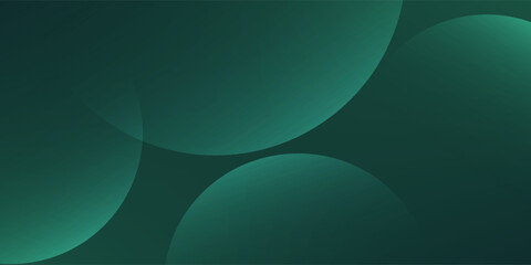 Minimal abstract circles vector gradient background. dark green background with smooth, overlapping circles background.