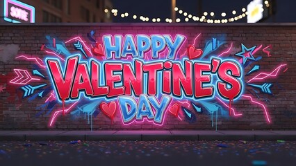 Fototapeta premium Valentine’s Day Party Vibes Street Art