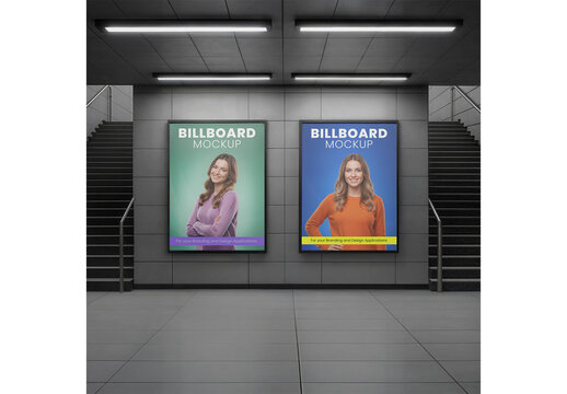Subway Billboard Mockup