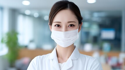 Nurse Wearing Mask Portrait / マスクをした看護師のポートレート