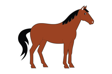 brown horse vector illustration