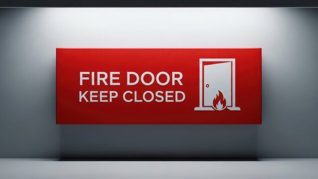 Essential fire door keep closed sign for safety regulations and emergency preparedness