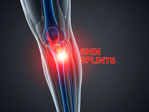 Shin splints pain in lower leg x ray view of human leg