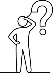 Fototapeta premium Person pondering with question mark