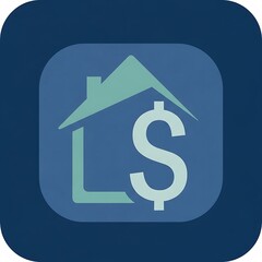 Modern Real Estate App Icon with Dollar Symbol