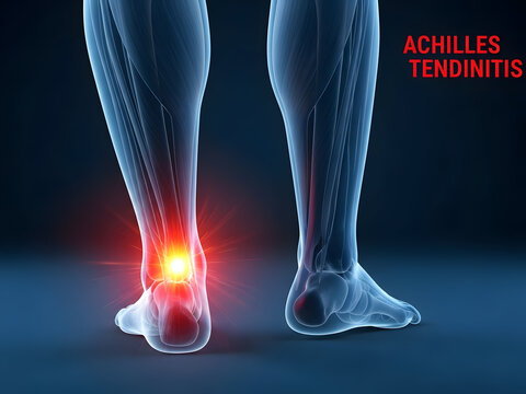 Achilles tendinitis pain illustration