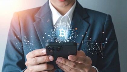 Person Using Smartphone for Real-Time Stock Market Analysis