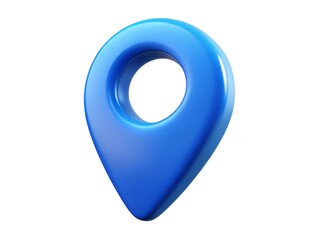 3d blue location pin logo design
