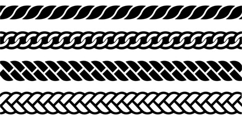 rope brush seamless pattern set
