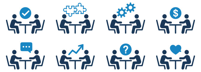 Fototapeta premium business meeting strategy icon set