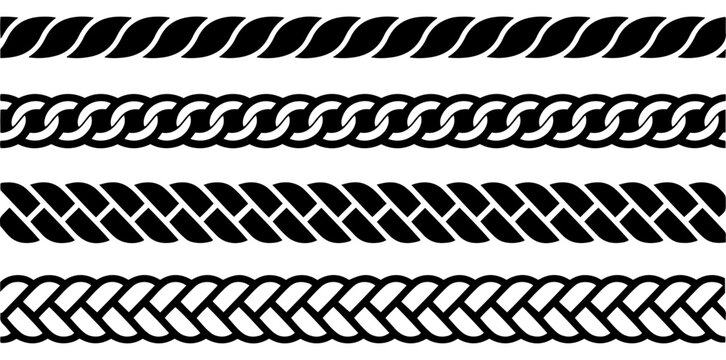 rope brush seamless pattern set