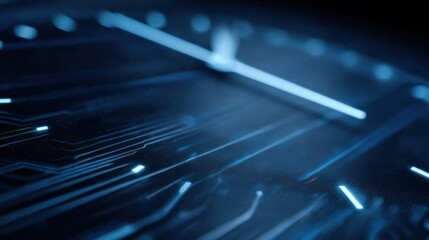 futuristic time technology scene, arrow dial on watch back, electronic circuit lines below, organizational time planning concept