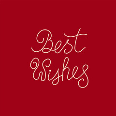Best wishes handwritten lettering. Hand drawn vector calligraphic quote. Christmas holiday phrase