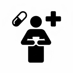 Obraz premium Telemedicine and Online Healthcare Silhouette Icon