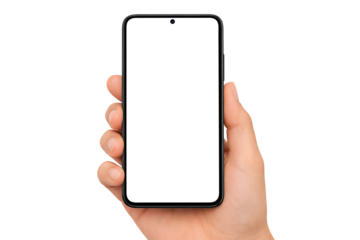 Hand Holding Smartphone With Blank Screen