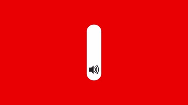 Volume slider control animation  Sound setting control panel with a glowing audio scroll slider. Playback music audio adjustment, level up, and turn-on-the-music concept in transparent background in4K