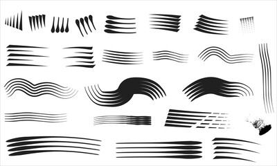 Brush stroke variations isolated on white background