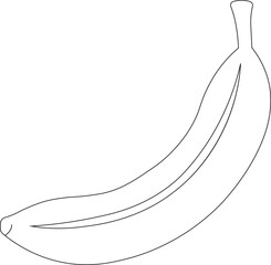 Banana A simple line illustration of a ripe banana, showcasing its iconic shape.