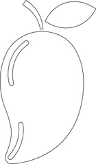 Mango Outline A simplified monochrome illustration of a ripe mango, with a sleek, minimalist design that emphasizes the fruit's familiar shape and form.