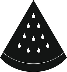 Watermelon slice Silhouette a simple yet striking silhouette of a juicy slice, filled with iconic seeds