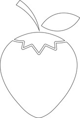 Simple strawberry outline A minimalist black-and white outline of a succulent strawberry, evoking freshness. This image can be applied in versatile ways for various purposes.