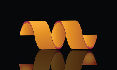 Golden ribbon isolated on white background