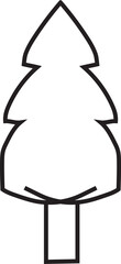 minimalist pine tree outline illustration isolated on white background