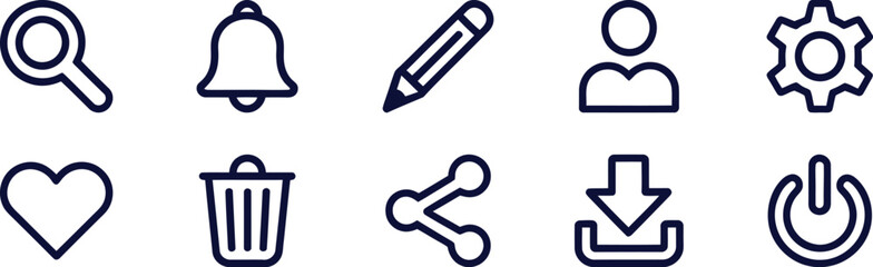 Modern interface icons for digital design and technology