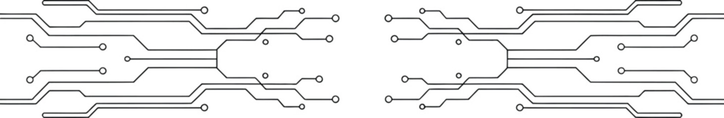 Modern circuit board design with sleek lines and connections