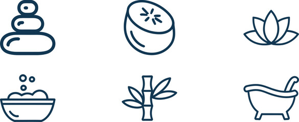 Spa and wellness icons for relaxation and self-care