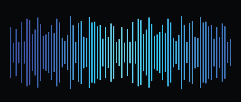 Illustration of colorful sound wave pattern with blue and green hues