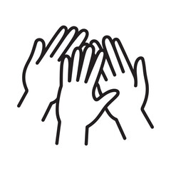 Fototapeta premium A simple black and white illustration of two hands clapping together