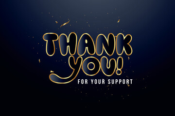 Thank you for your support design for online buyers illustration vector. vector thank you handwritten inscription.