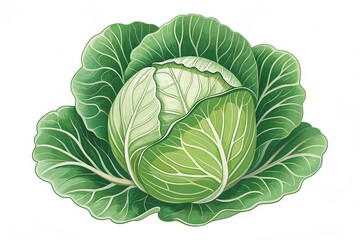 Fototapeta premium Fresh green cabbage vegetable Nice
