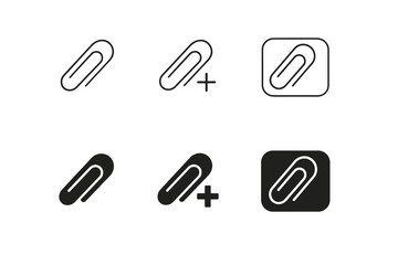 Obraz premium Paperclip icon set. Simple vector graphics for office and design.