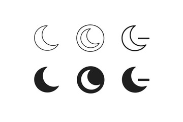 Obraz premium Moon icons set. Night sky symbols vector collection