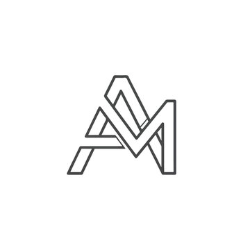 Abstract geometric monogram logo with interwoven lines forming a modern emblem design.